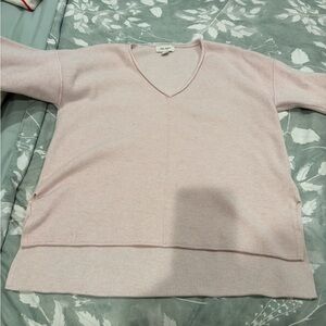 Women's Pink V-Neck Sweater